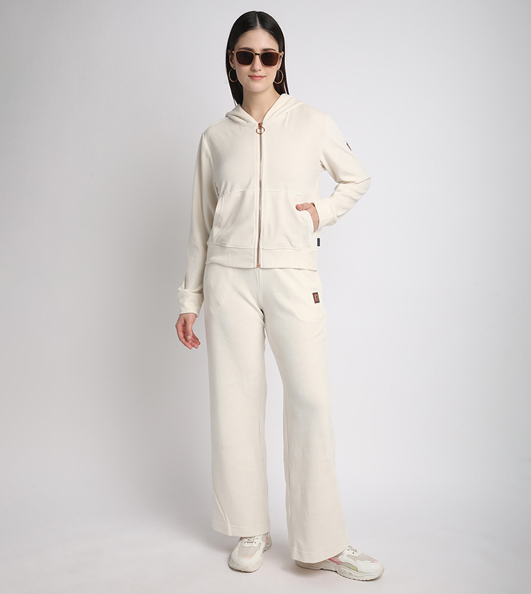 Zippered Hooded Plush Jacket
