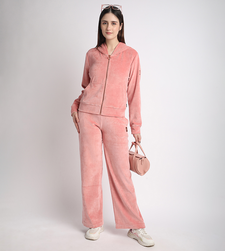 Zippered Hooded Plush Jacket