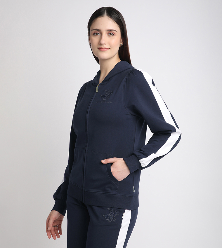 Logo Detail Hooded Track Jacket