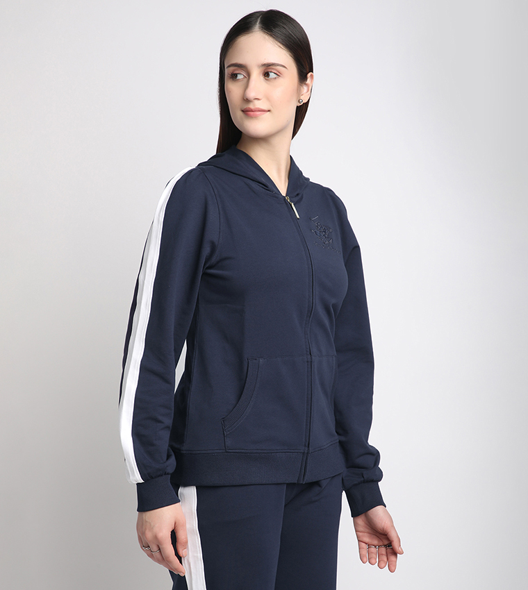Logo Detail Hooded Track Jacket