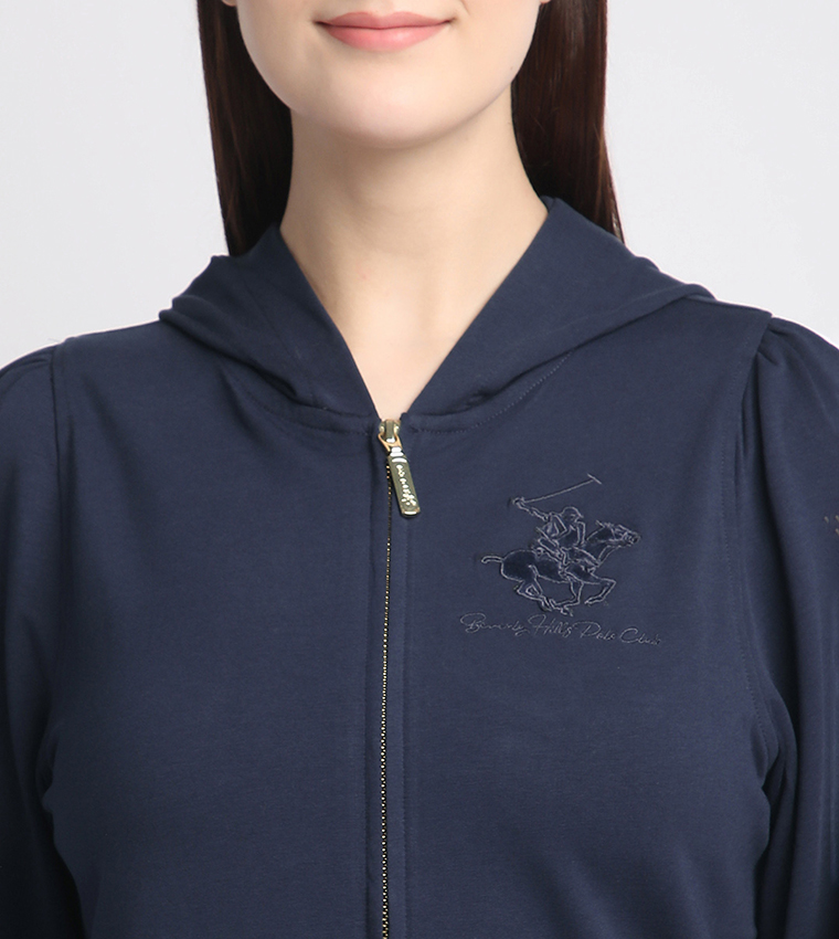 Logo Detail Hooded Track Jacket