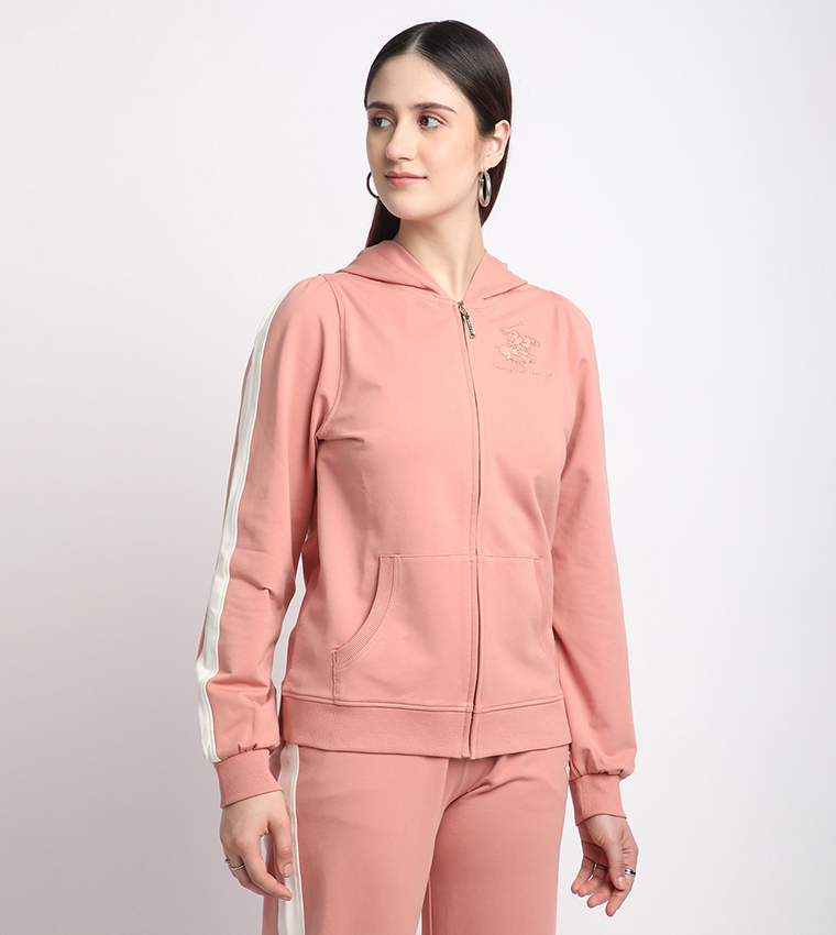 Logo Detail Hooded Track Jacket