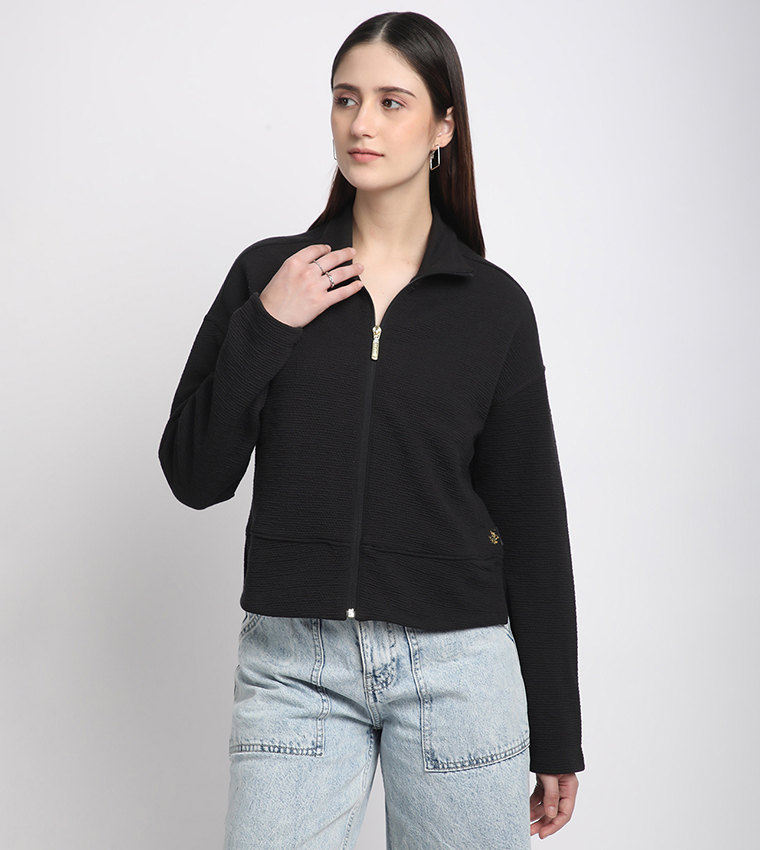Textured Long Sleeves Jacket