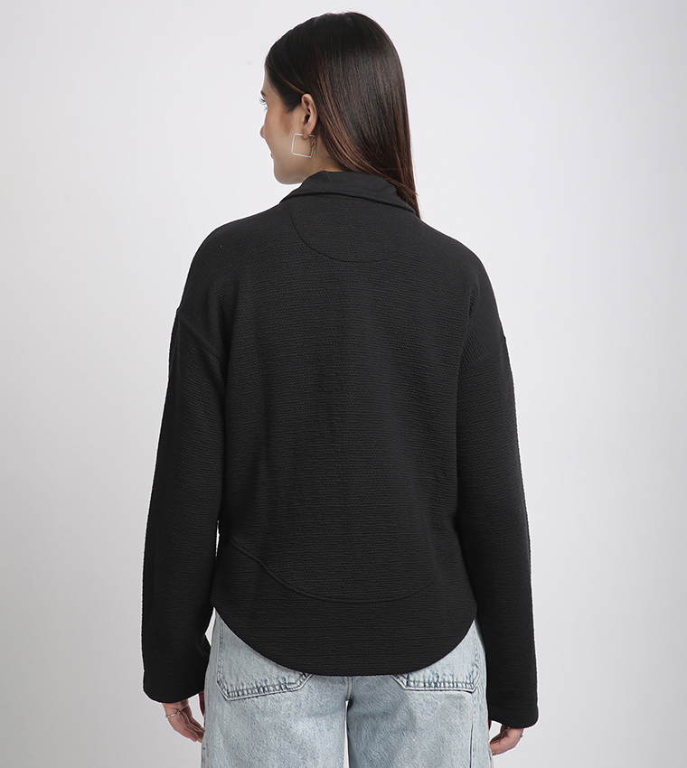 Textured Long Sleeves Jacket