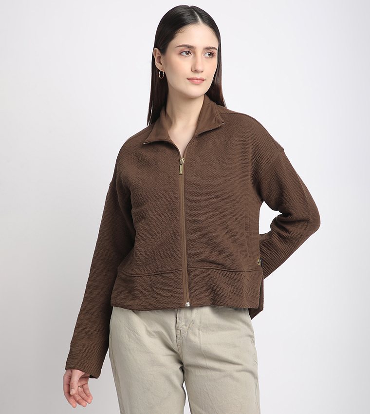 Textured Long Sleeves Jacket