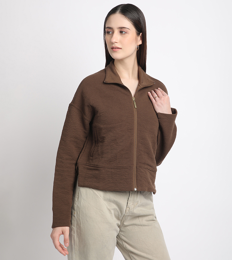 Textured Long Sleeves Jacket