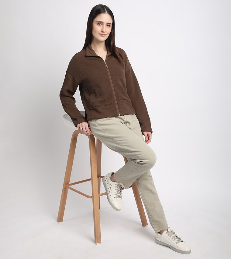 Textured Long Sleeves Jacket