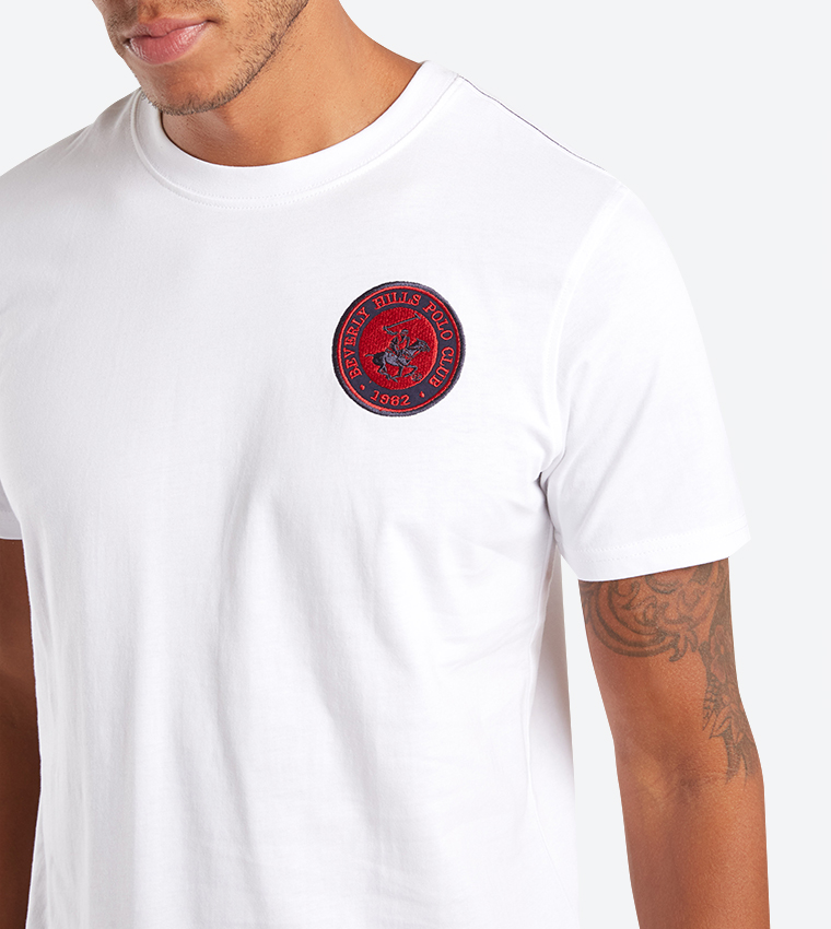 Short Sleeve Round Neck T-Shirt - White BP-M1395