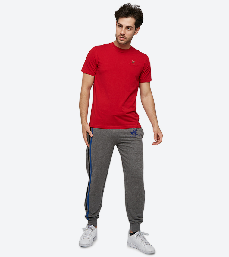 Logo Embroidered Initials Crew Neck T-Shirt