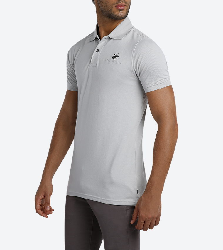 Solid Colored Polo Shirt - Silver - BP M2125