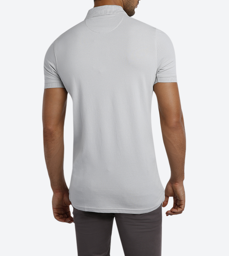 Solid Colored Polo Shirt - Silver - BP M2125