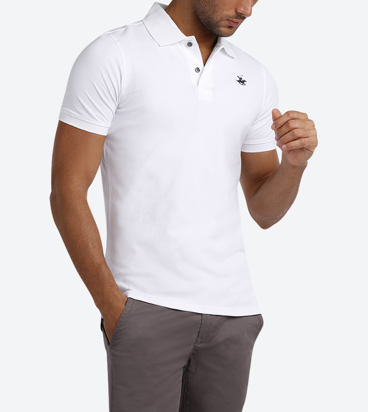 Core Stretch Pique Polo - White