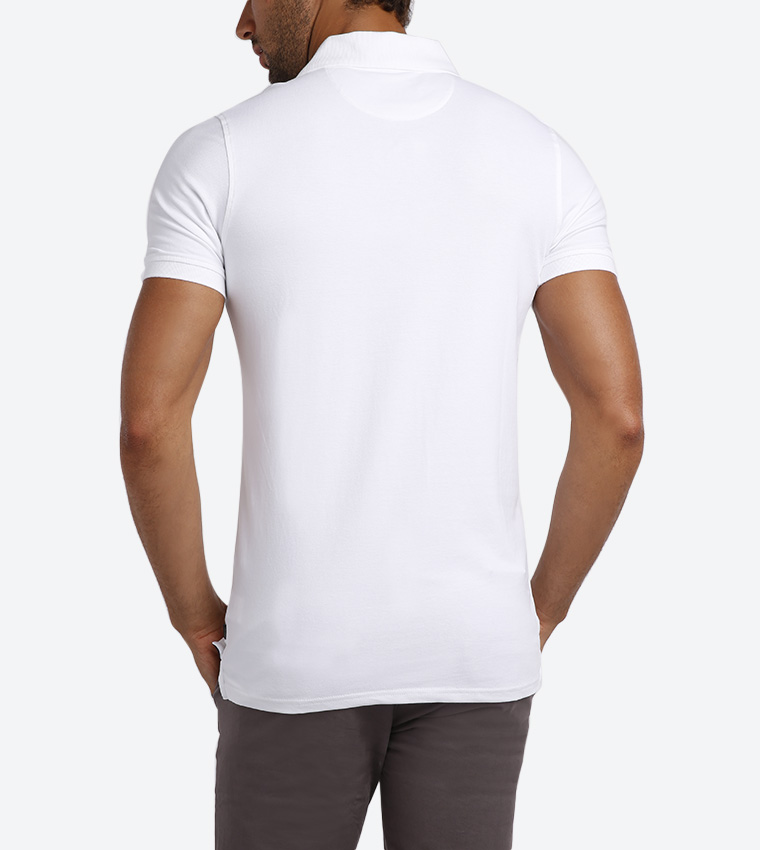 Core Stretch Pique Polo - White