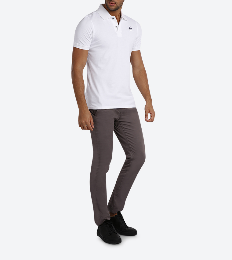 Core Stretch Pique Polo - White