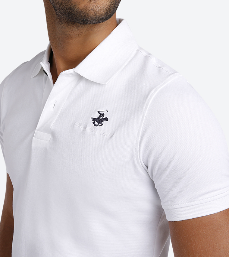 Core Stretch Pique Polo - White