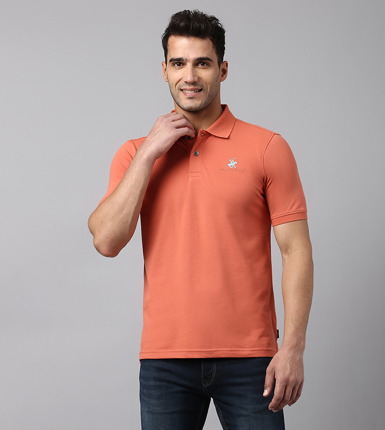 Logo Embroidered Short Sleeves Polo T-Shirt