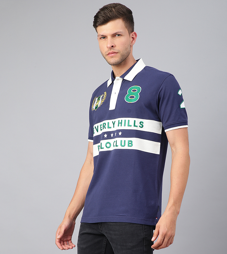 Buy Beverly Hills Polo Club Logo Embroidered Short Sleeves Polo T Shirt In  Blue 6thStreet Qatar