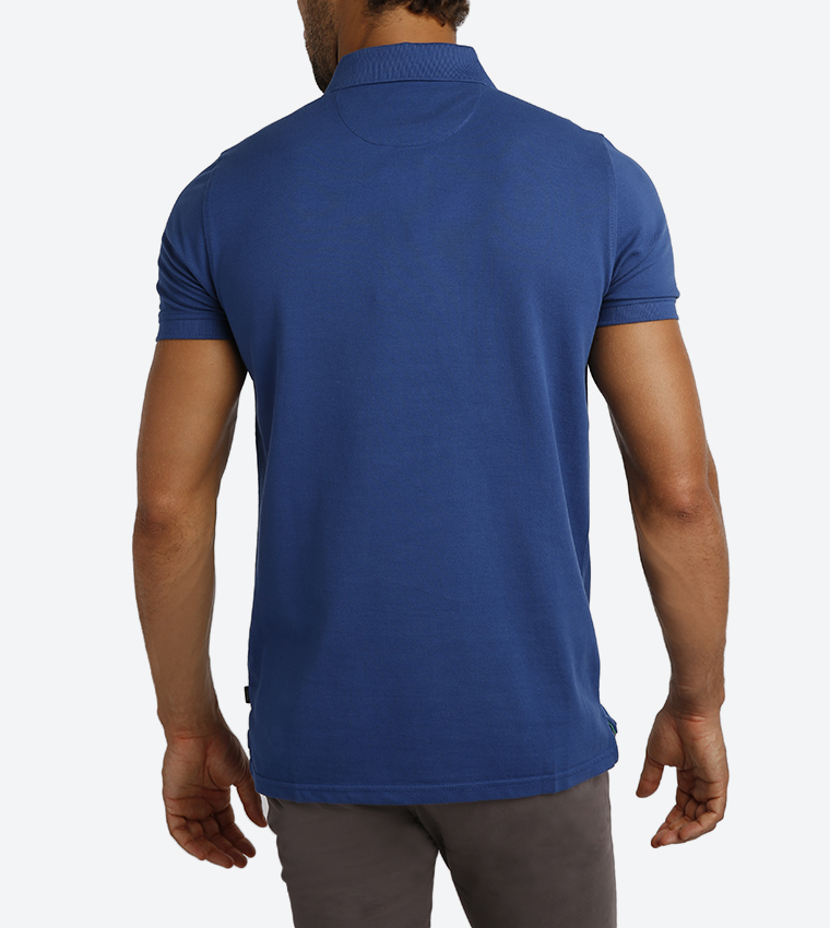 2 Button Placket Classic Collar Polo Shirt - Blue BP M2288