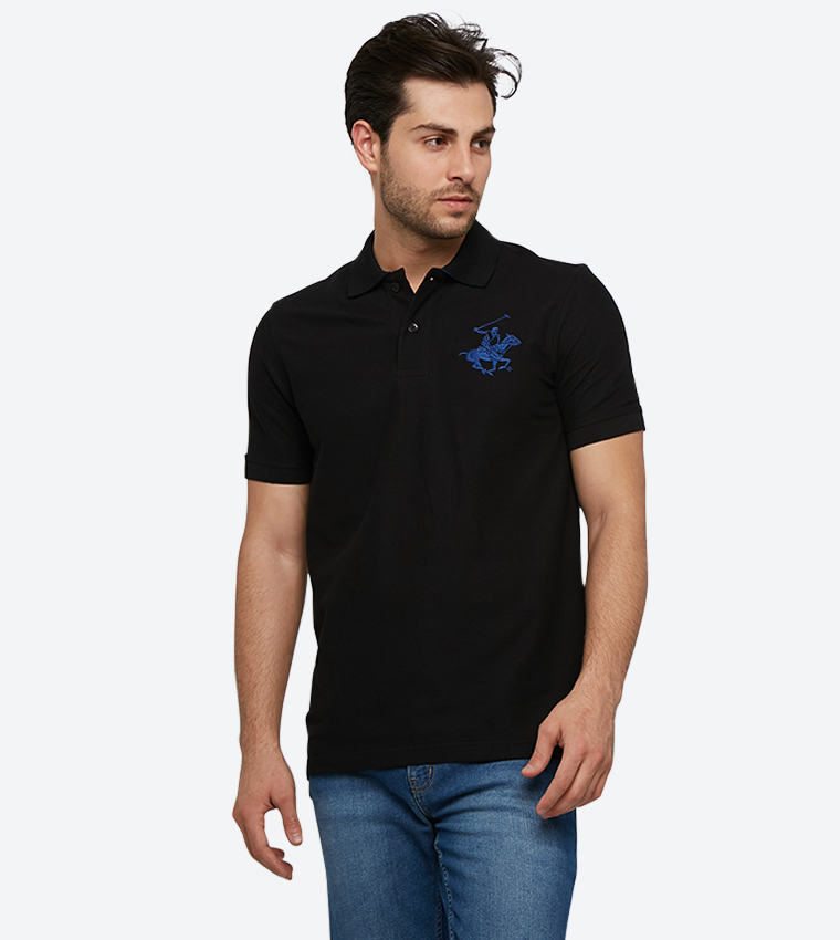 Buy Beverly Hills Polo Club Plaited Collar & Cuff Honeycomb Core Polo ...