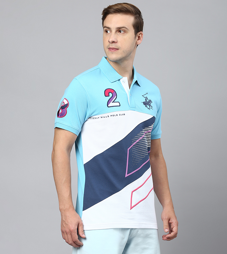 Color Block Short Sleeves Polo T-Shirt