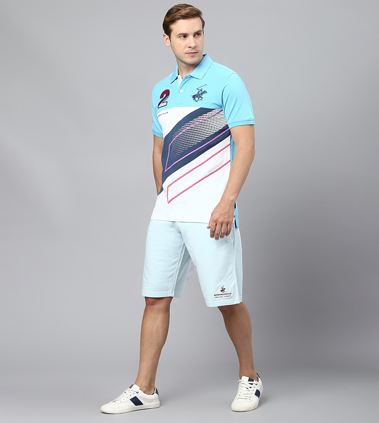 Color Block Short Sleeves Polo T-Shirt