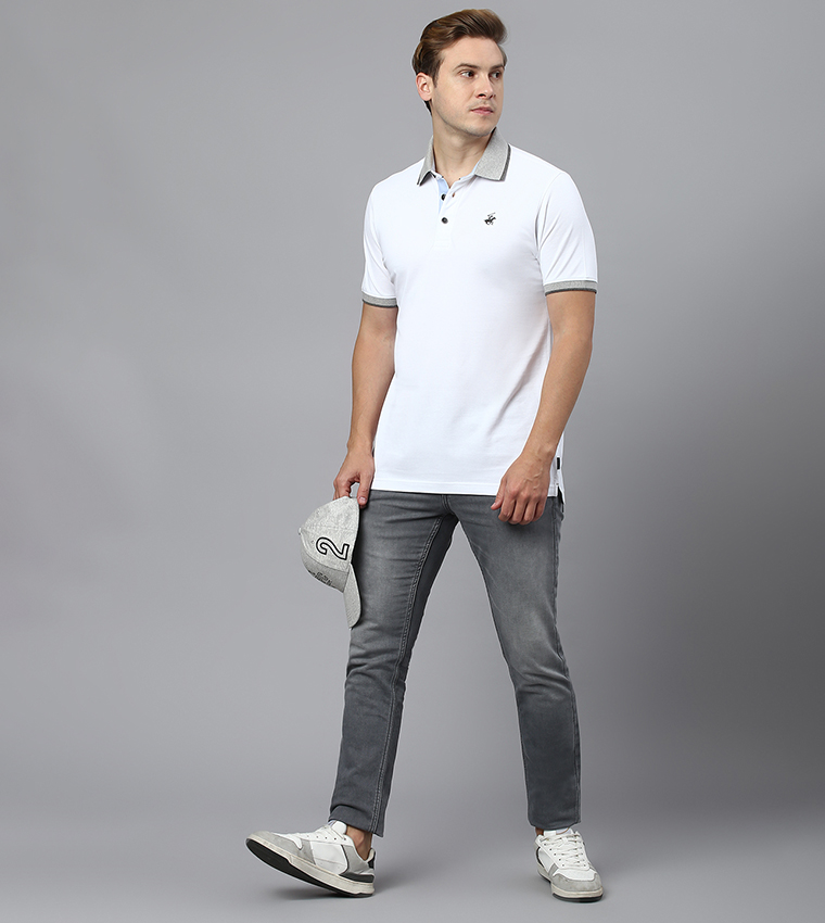 Buy Beverly Hills Polo Club Contrast Collar And Cuff Polo T Shirt In ...