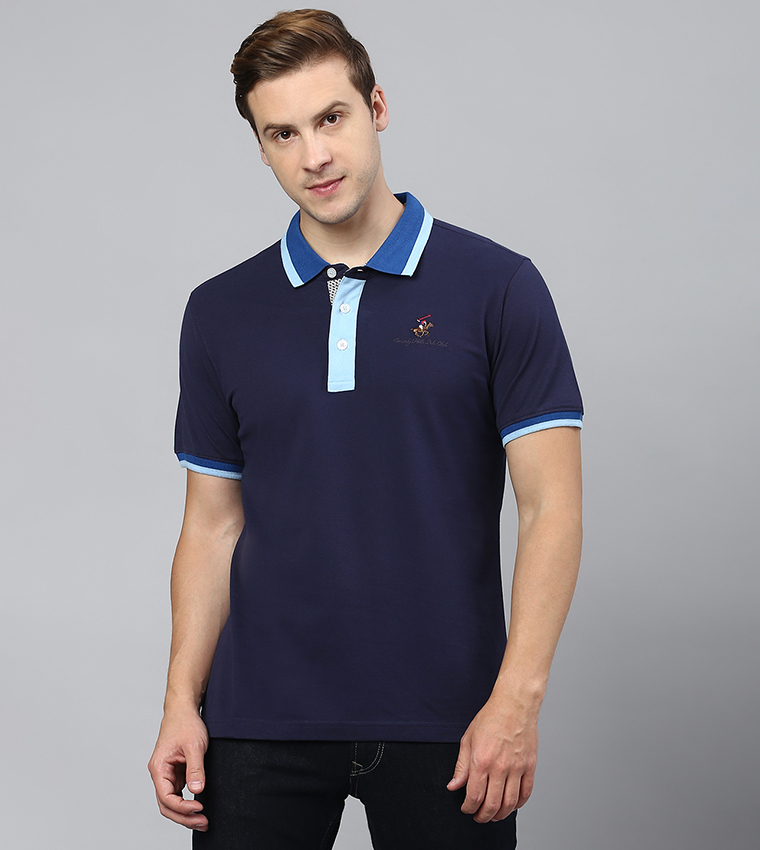 Buy Beverly Hills Polo Club Contrast Collar And Cuff Polo T Shirt In