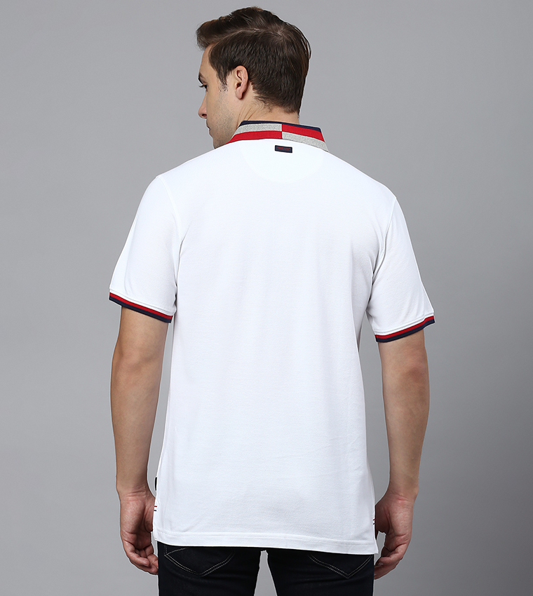 Buy Beverly Hills Polo Club Contrast Collar And Cuff Polo T Shirt In White  | 6thStreet UAE