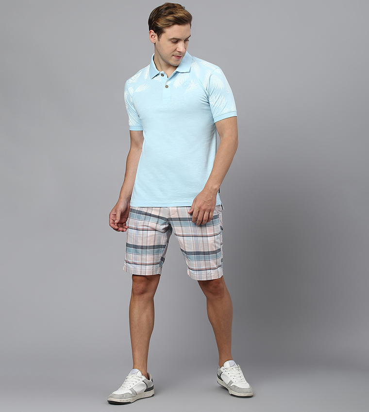 Palm Faded Print Polo T-Shirt