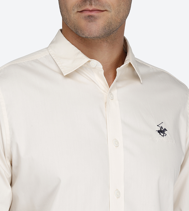 Classic Fit Long Sleeves Shirt - Off White BP M3315