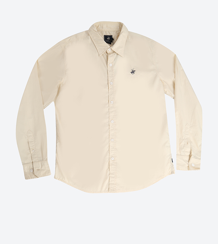 Classic Fit Long Sleeves Shirt - Off White BP M3315