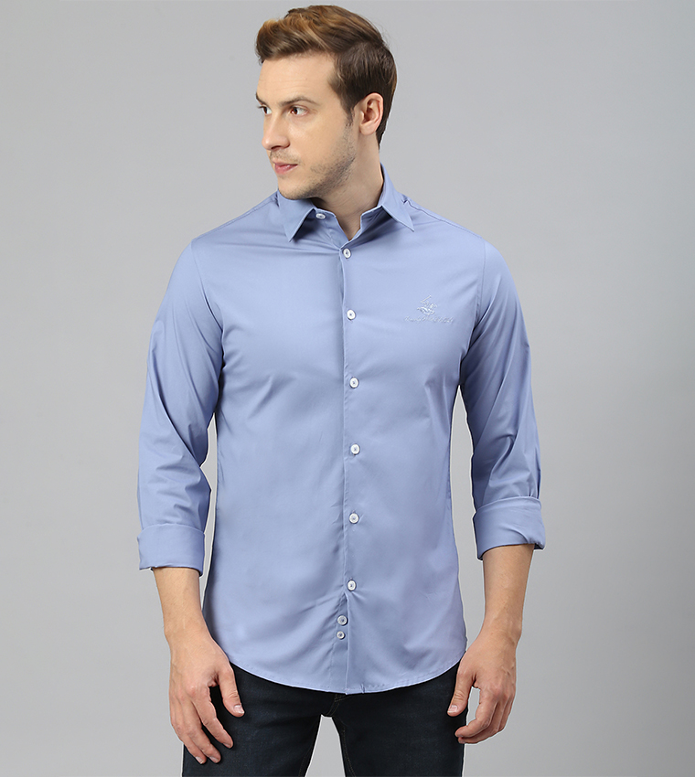 Logo Embroidered Long Sleeves Shirt