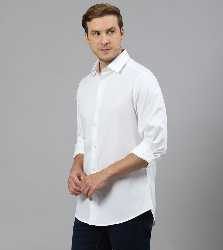 Logo Embroidered Long Sleeves Formal Shirt