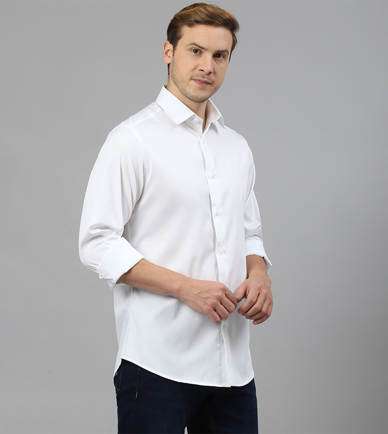 Logo Embroidered Long Sleeves Formal Shirt