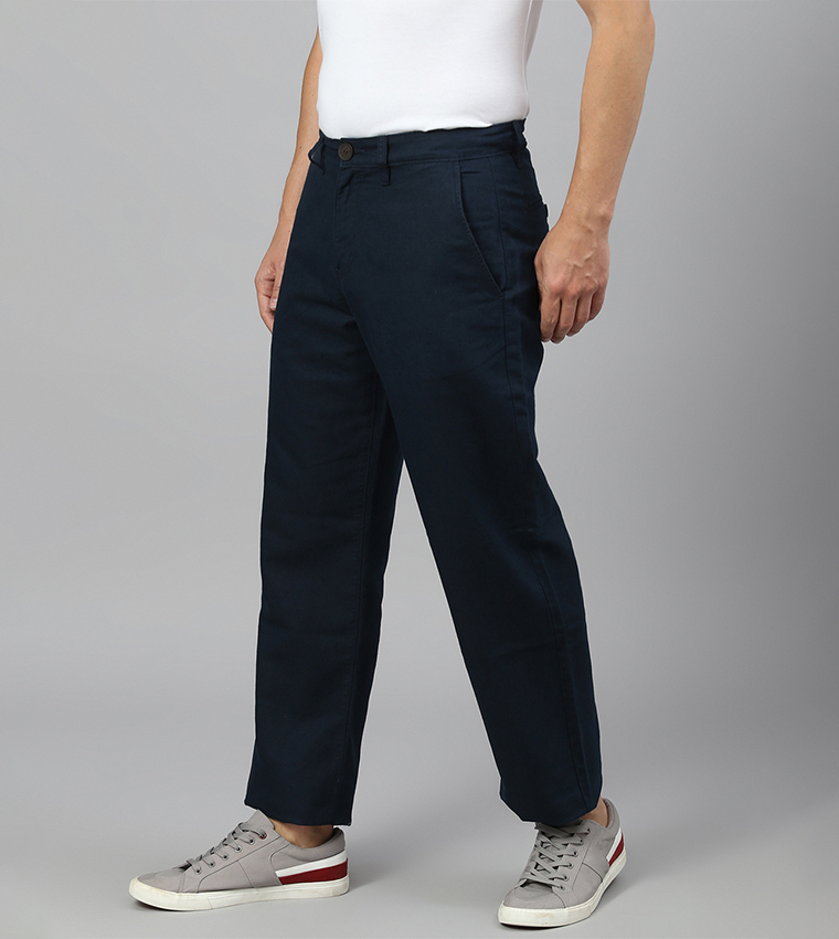 Button Closure Mid Rise Pants