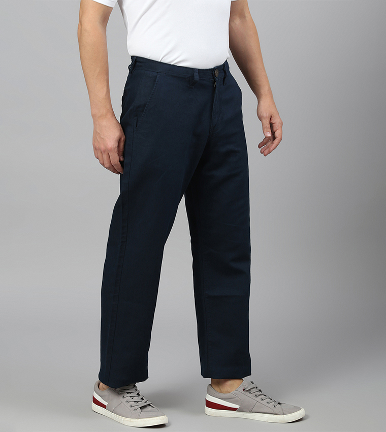 Button Closure Mid Rise Pants