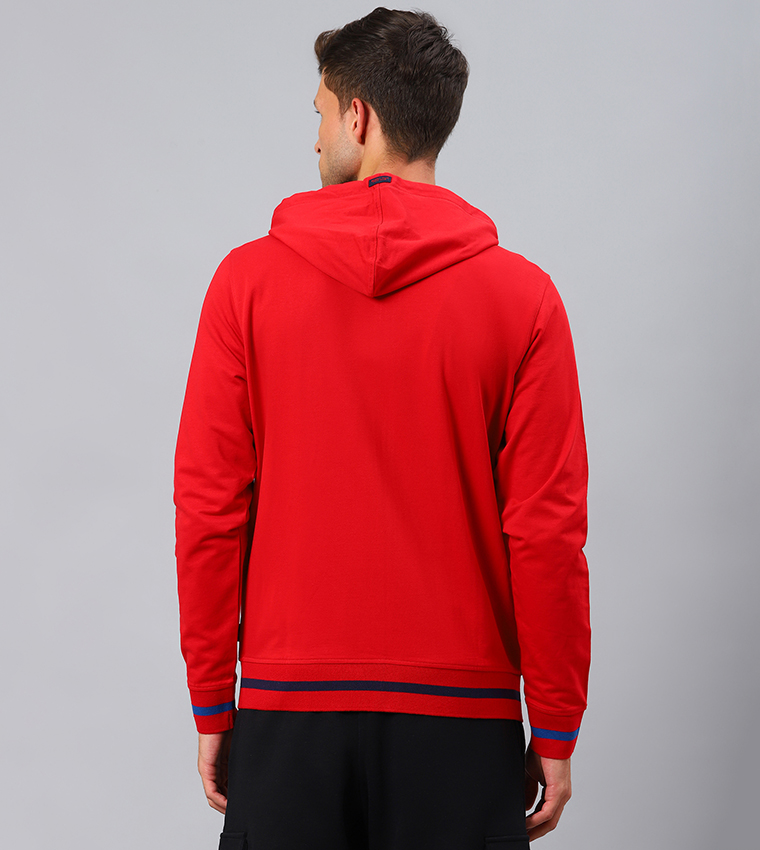 Buy Beverly Hills Polo Club Logo Embroidered & Printed Hooded Jacket In Red