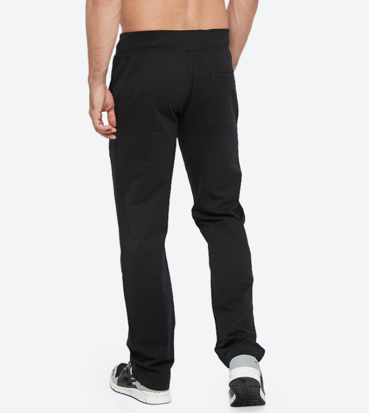 Drawstring Elastic Waistband Track Pants - Black BP M6179
