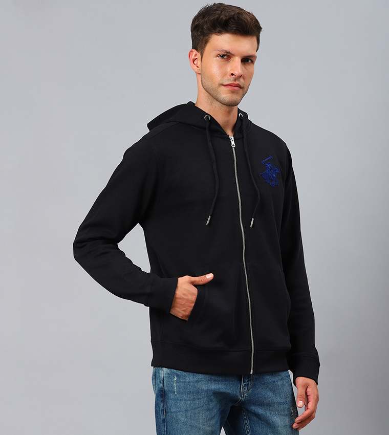 Logo Embroidered Classic Hooded Jacket