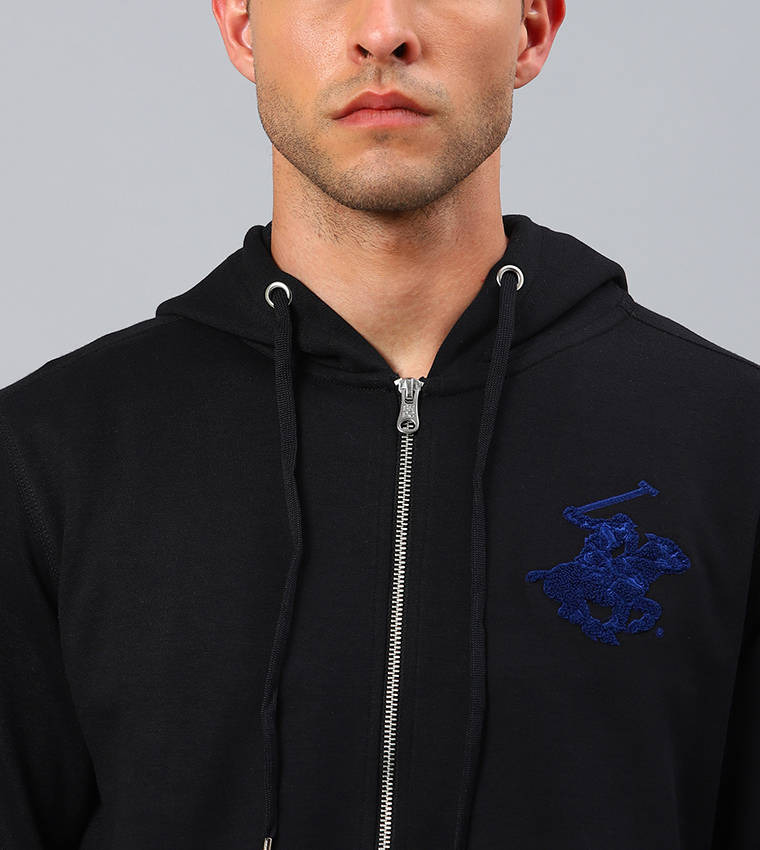 Logo Embroidered Classic Hooded Jacket