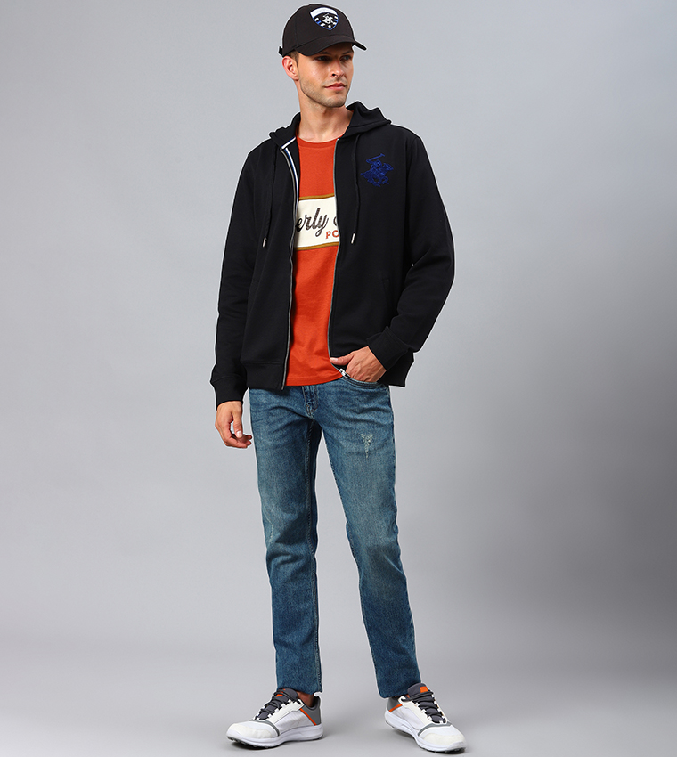 Logo Embroidered Classic Hooded Jacket