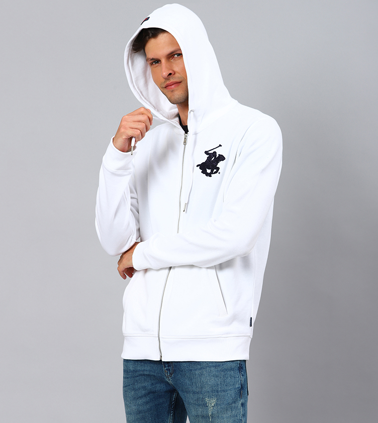 Logo Embroidered Classic Hooded Jacket