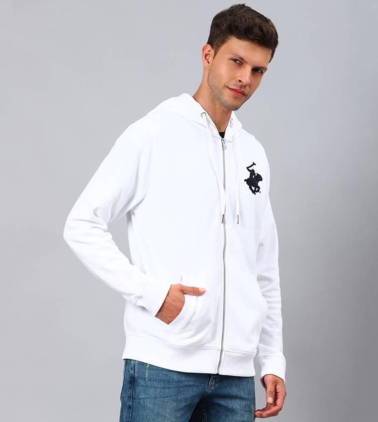Logo Embroidered Classic Hooded Jacket