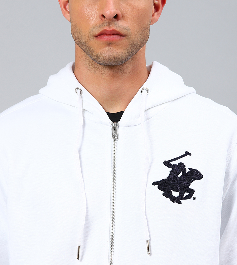 Logo Embroidered Classic Hooded Jacket