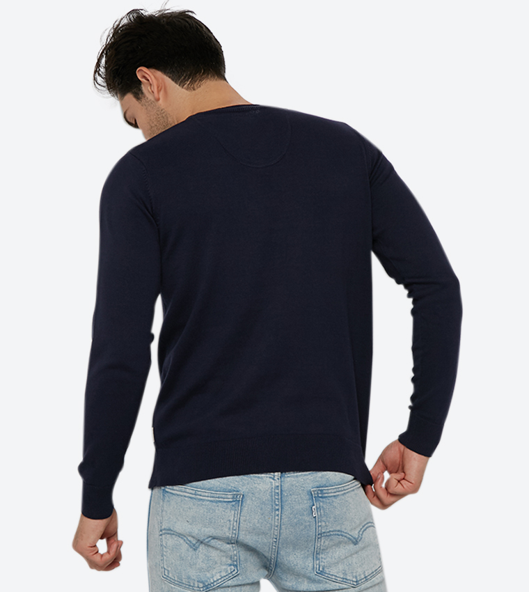 Buy Beverly Hills Polo Club Long Sleeve V Neck Sweatshirt Navy In Navy 6thStreet Bahrain