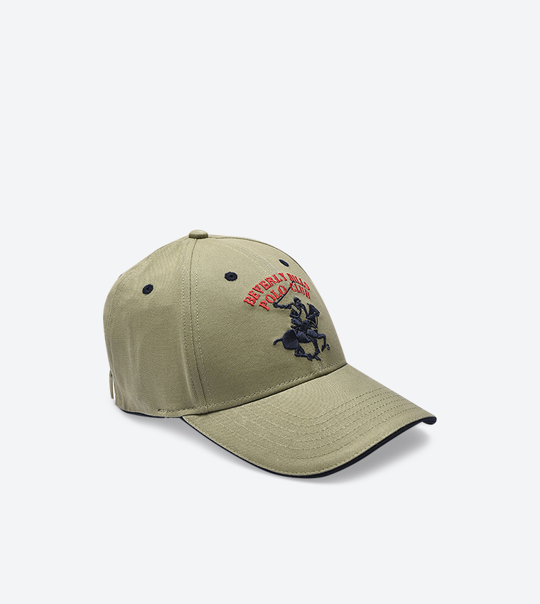 NWT * Beverly Hills Polo Club Cream Baseball Cap with Green Embroidery Beverly Hills White Cap with Green Embroidery - Ingrid  main image 3