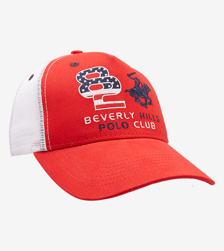 Buy Beverly Hills Polo Club Logo Details Trucker Cap Red In Red ...