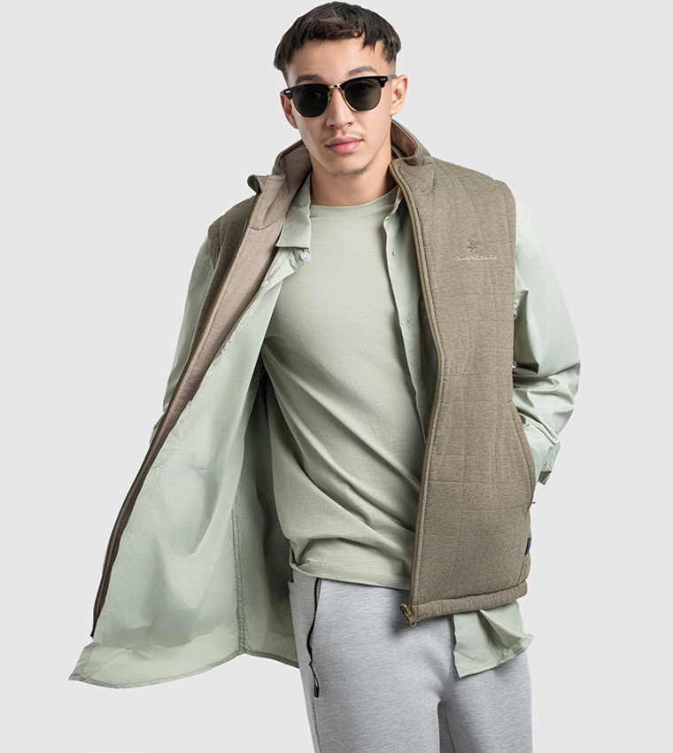 Logo Embroidered Zip-Through Gilet