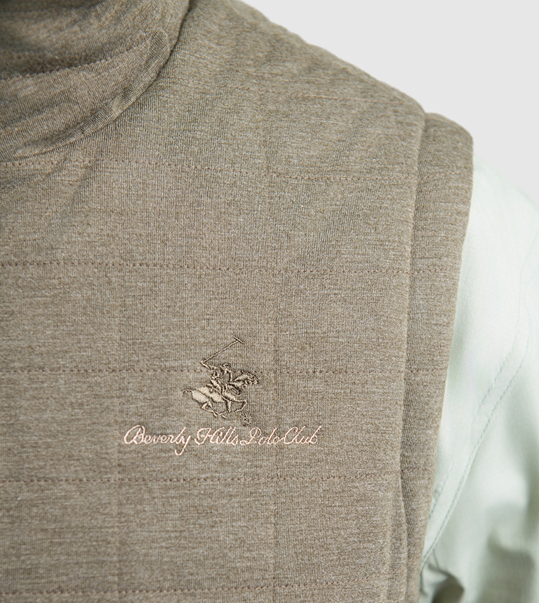 Logo Embroidered Zip-Through Gilet