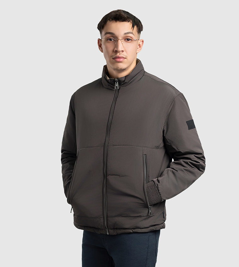 Logo Embroidered Reversible Puffer Jacket